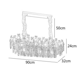 Europäische Glas Kronleuchter Licht Oval Pendelleuchten