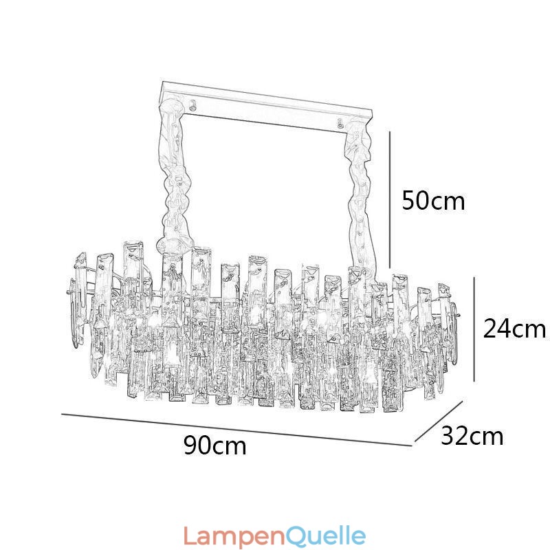 Europäische Glas Kronleuchter Licht Oval Pendelleuchten