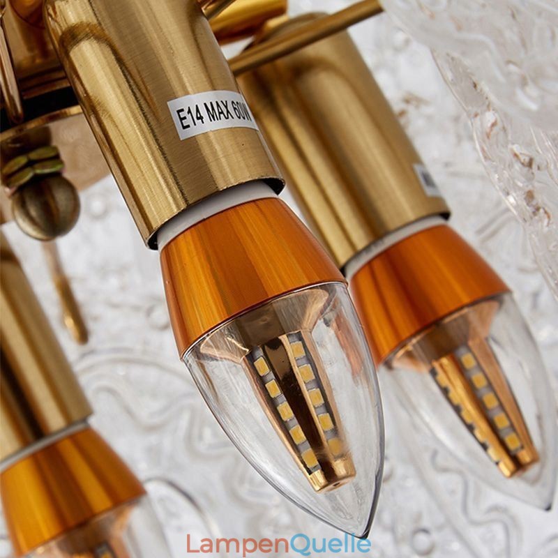 Moderne Glas Pendelleuchte Dekoration Bronze Gold Kronleuchter