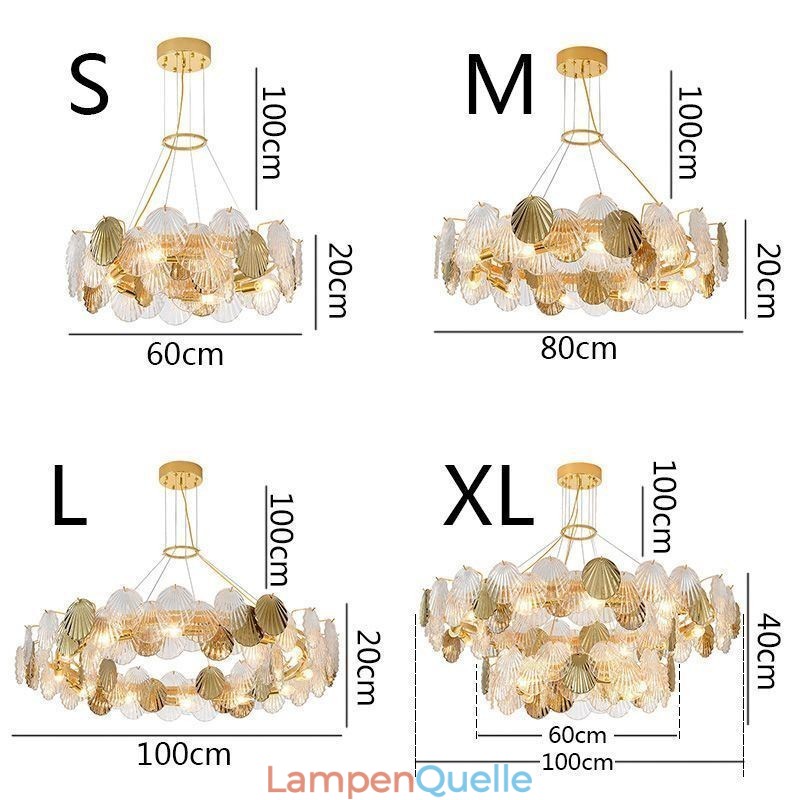 Moderne Shell Glas Kronleuchter Lichter Esszimmer