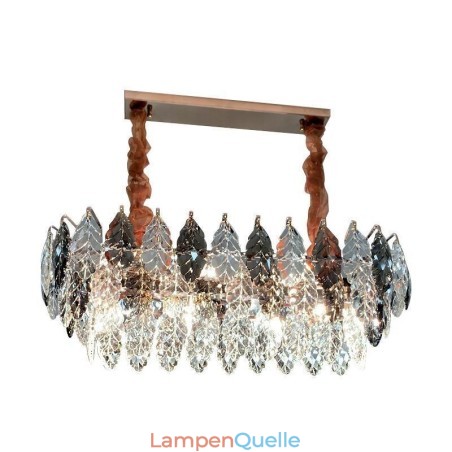 Europäische Eisen Pendelleuchte Creative Leaf Glas Kronleuchter