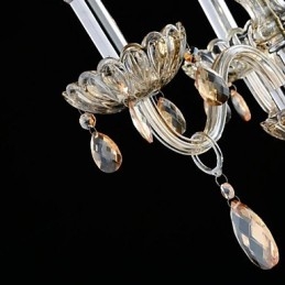 3-flammiger Kronleuchter im Palaststil aus Glas mit Kerzenbirne