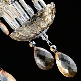 3-flammiger Kronleuchter im Palaststil aus Glas mit Kerzenbirne