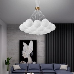 Mondblasen-Kronleuchter, moderne 3D-Druckkugeln, Pendelleuchte