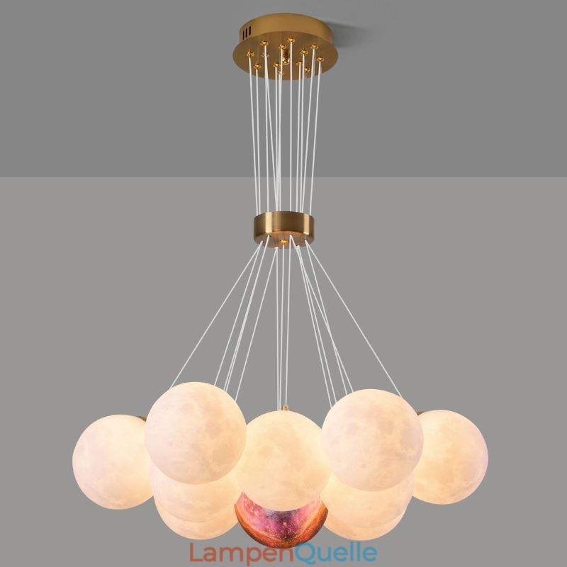 Mondblasen-Kronleuchter, moderne 3D-Druckkugeln, Pendelleuchte