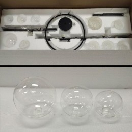 Moderner Kronleuchter aus Metall, klare Glasblasen, Pendelleuchten