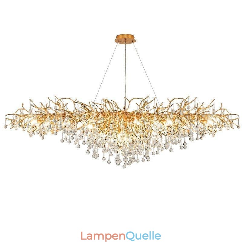Luxus Kristall Kronleuchter Gold Moderne Decke Hängen Lampe Esszimmer