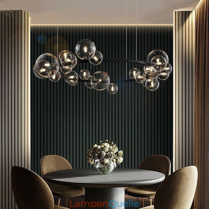 Moderne kreative Metall Kronleuchter transparente Glas Bubble Lampe
