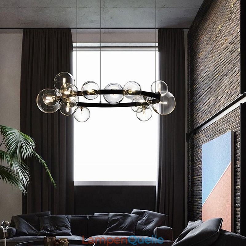 Moderne kreative Metall Kronleuchter transparente Glas Bubble Lampe