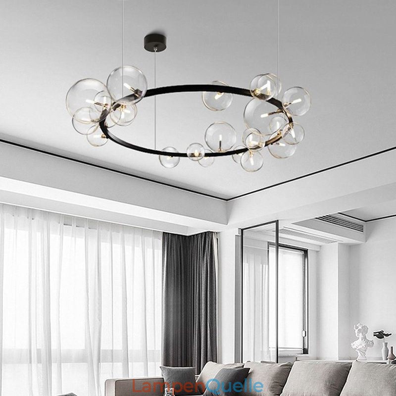 Moderne kreative Metall Kronleuchter transparente Glas Bubble Lampe
