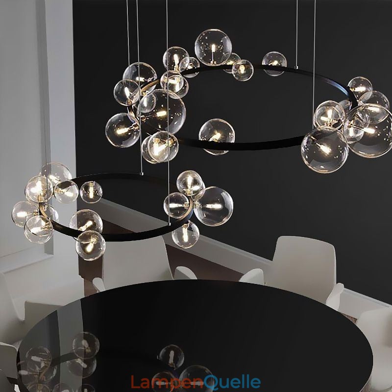 Moderne kreative Metall Kronleuchter transparente Glas Bubble Lampe