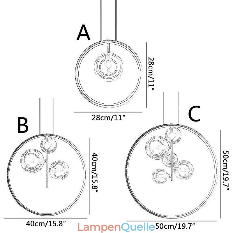 Nordic Anhänger Licht Glas Blasen Kreis Kronleuchter Moderne Salon Lampe