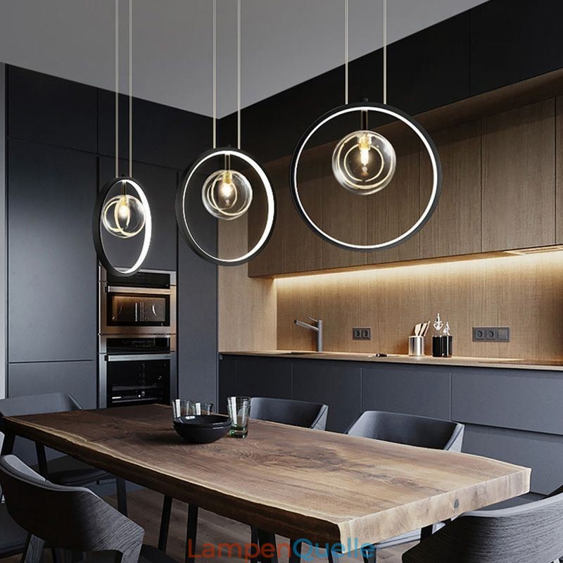 Nordic Anhänger Licht Glas Blasen Kreis Kronleuchter Moderne Salon Lampe