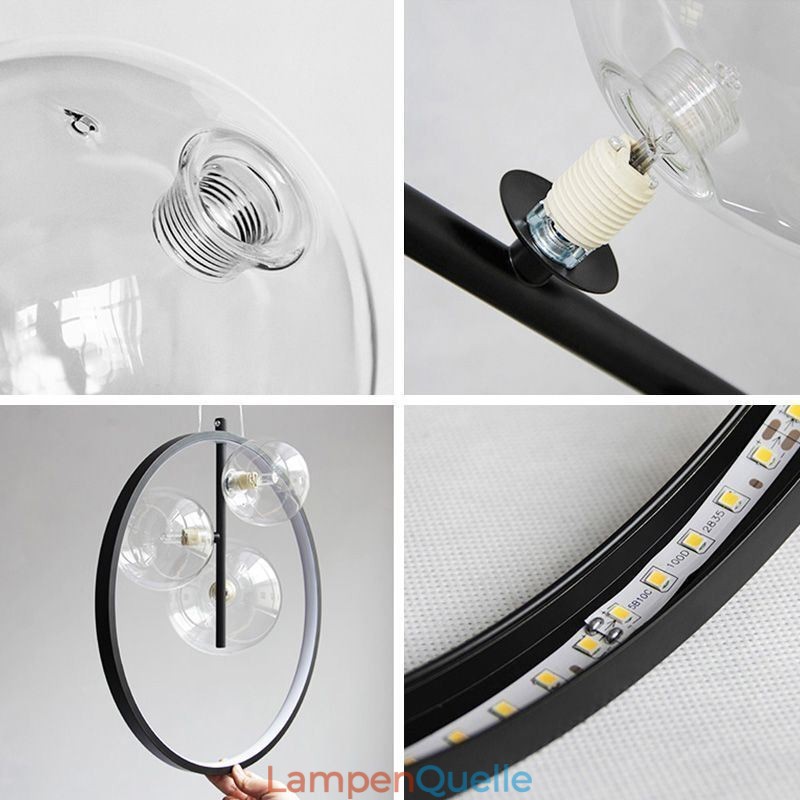 Nordic Anhänger Licht Glas Blasen Kreis Kronleuchter Moderne Salon Lampe
