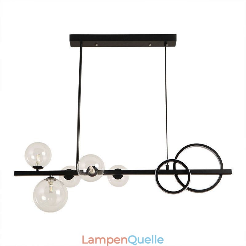Moderne Glas Bubble Pendelleuchte Schwarz Lange Halterung Lampen