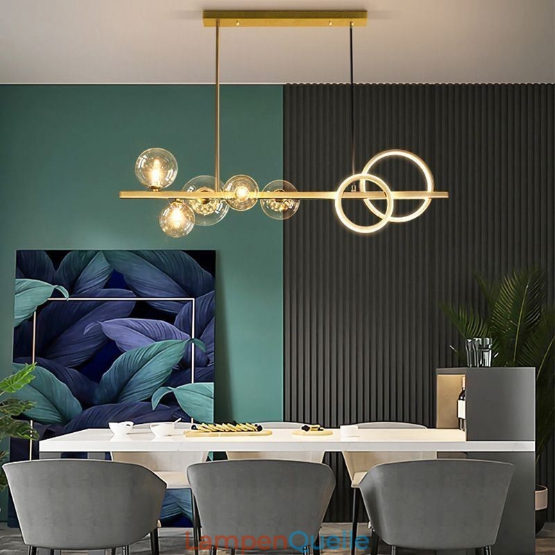 Moderne Glas Bubble Pendelleuchte Schwarz Lange Halterung Lampen