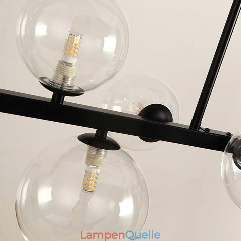 Moderne Glas Bubble Pendelleuchte Schwarz Lange Halterung Lampen