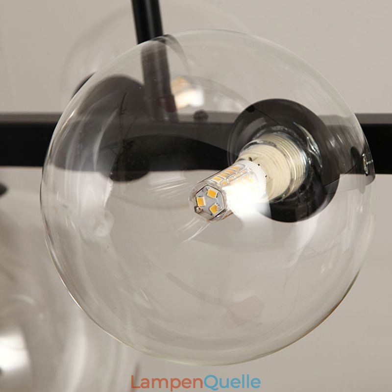 Moderne Glas Bubble Pendelleuchte Schwarz Lange Halterung Lampen