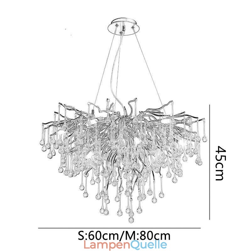 Nordischer Kristall-Kronleuchter mit Blumenmuster, runder Schirm, Luxus-Gold-Pendelleuchte