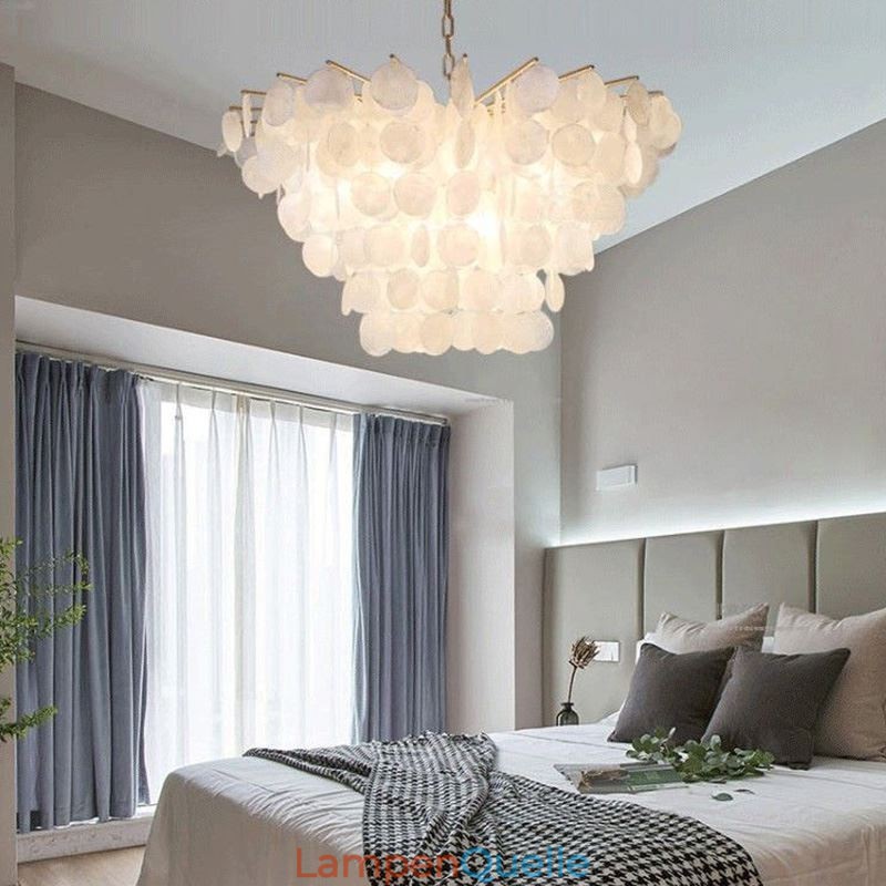 Natürliche Shell Kronleuchter Runde Layered Hängen Licht Esszimmer
