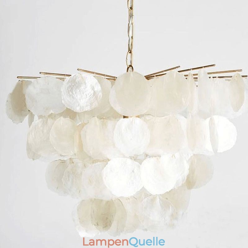 Natürliche Shell Kronleuchter Runde Layered Hängen Licht Esszimmer