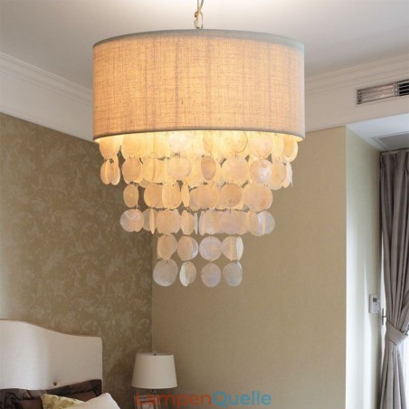 Moderne Pendelleuchte Quallenschalen Beleuchtung mit Zylinder Lampenschirm Moderne Pendelleuchte Quallenschalen Beleuchtung mit Zylinder Lampenschirm
