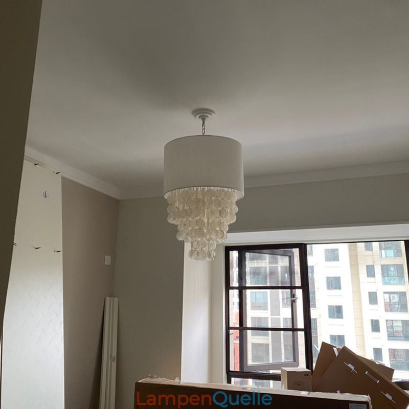 Moderne Pendelleuchte Quallenschalen Beleuchtung mit Zylinder Lampenschirm
