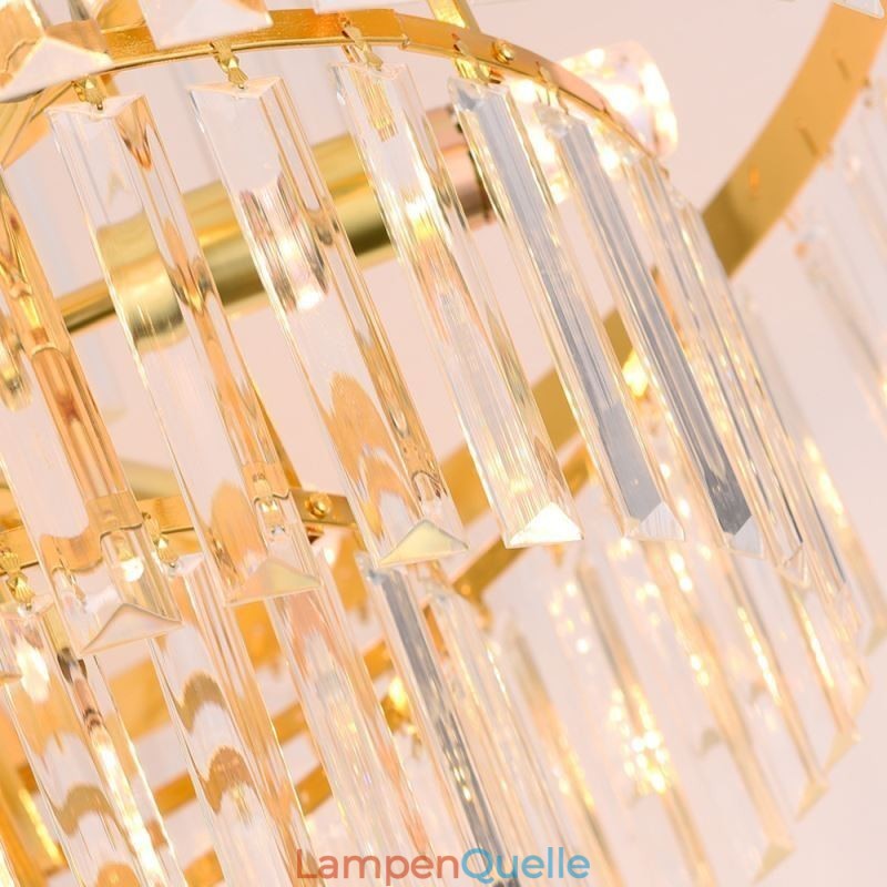 Gold Kristall Pendelleuchte 5 Ebenen Deckenbeleuchtung 7 Lichter