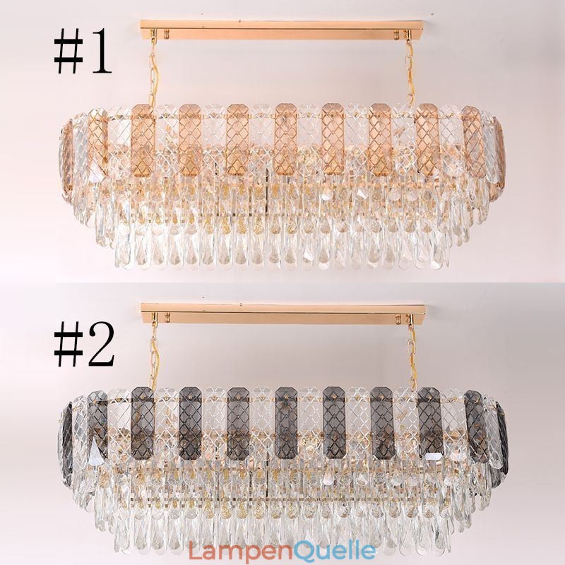 Moderne Kristall Pendelleuchte Luxus Oval Hängeleuchte
