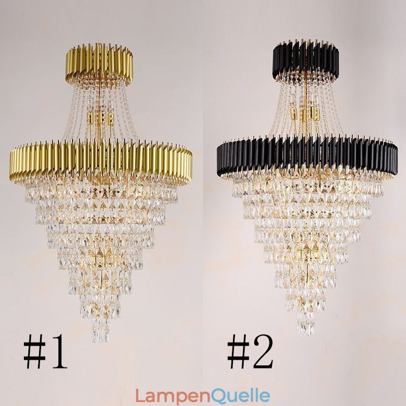 Moderne Kristall Pendelleuchte Konische Deckenlampe