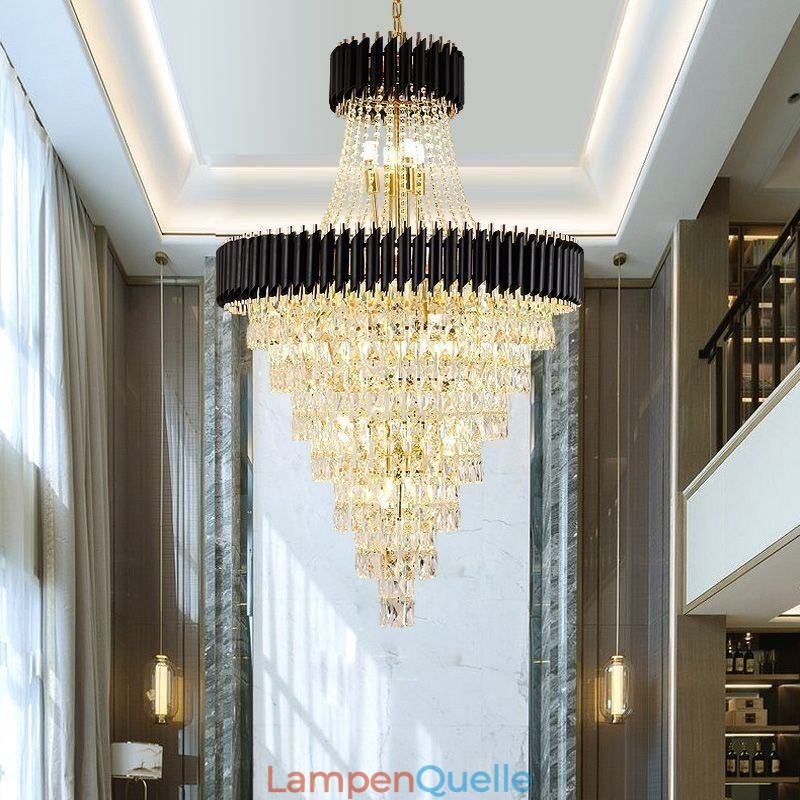 Moderne Kristall Pendelleuchte Konische Deckenlampe