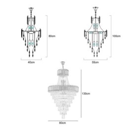 Moderne Kristall Pendelleuchte Konische Deckenlampe