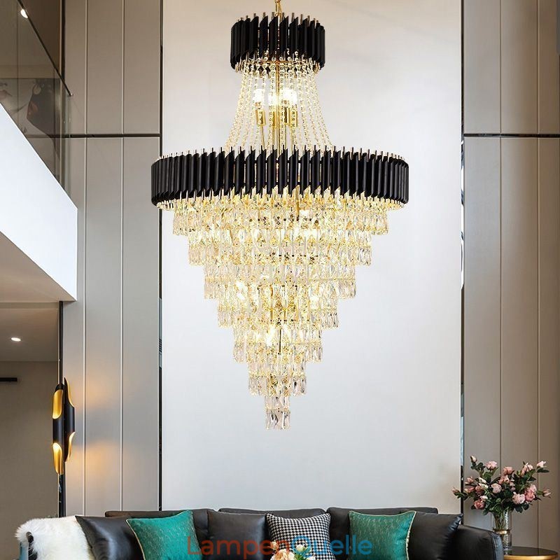 Moderne Kristall Pendelleuchte Konische Deckenlampe