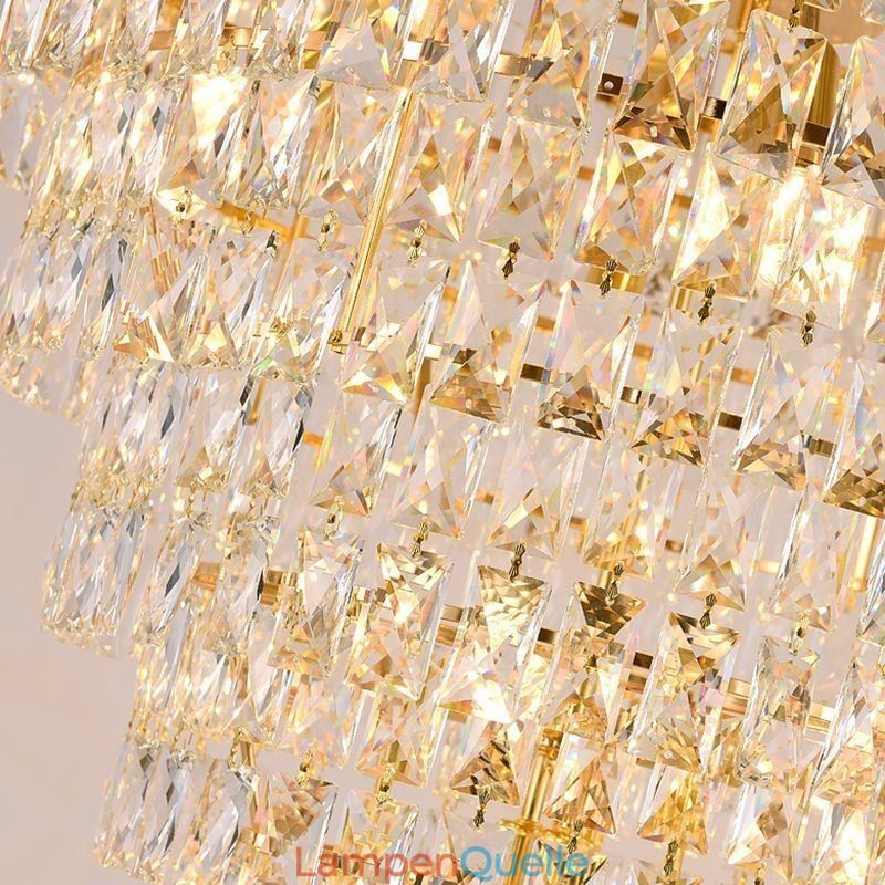 Moderne Kristall Pendelleuchte Konische Deckenlampe