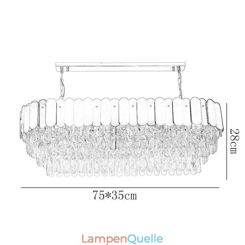 Kristall Pendelleuchte Luxus Oval Deckenleuchte