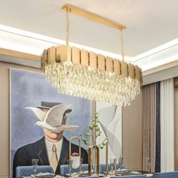 Kristall Pendelleuchte Luxus Oval Deckenleuchte