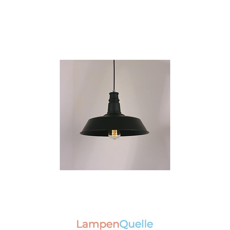 Schwarze moderne Pendelleuchte mit kreisförmigem Lampenschirm