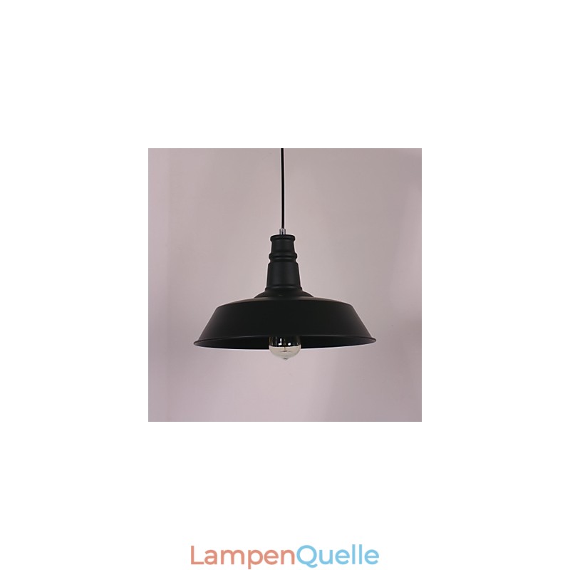 Schwarze moderne Pendelleuchte mit kreisförmigem Lampenschirm