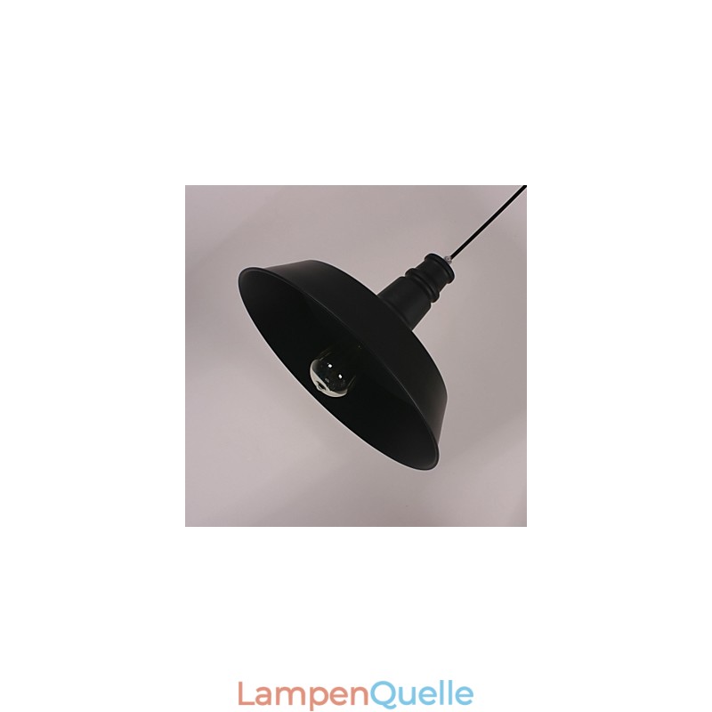 Schwarze moderne Pendelleuchte mit kreisförmigem Lampenschirm