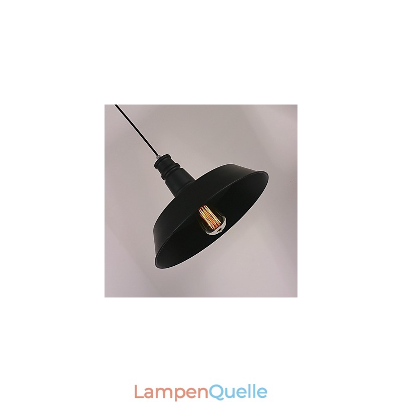 Schwarze moderne Pendelleuchte mit kreisförmigem Lampenschirm