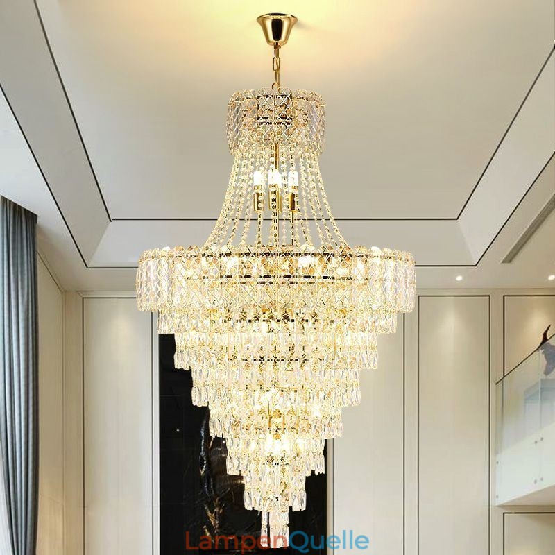 Moderne elegante Kristall Pendelleuchte konische Deckenleuchte