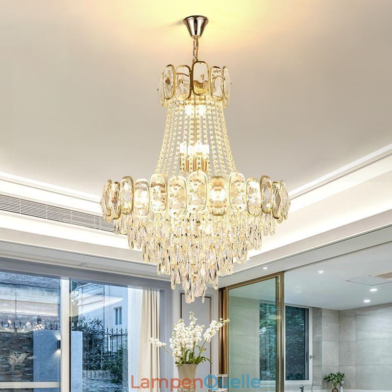 Moderne Kristall-Pendelleuchte, runde Deckenleuchte