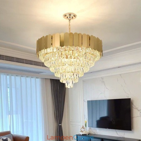 Moderne elegante Kristall Pendelleuchte konische Deckenleuchte Moderne elegante Kristall Pendelleuchte konische Deckenleuchte