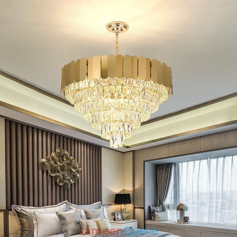 Moderne elegante Kristall Pendelleuchte konische Deckenleuchte
