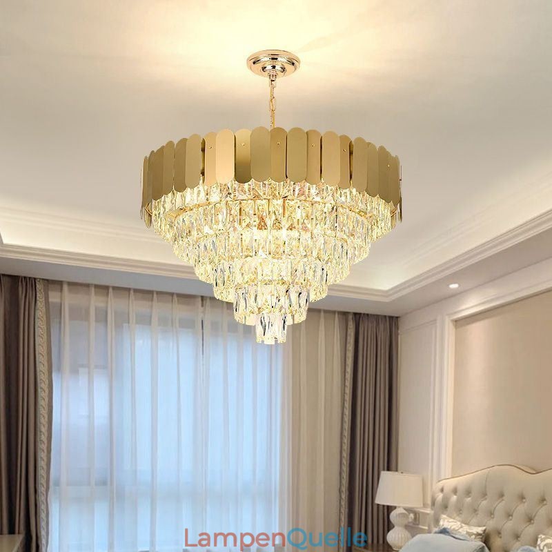 Moderne elegante Kristall Pendelleuchte konische Deckenleuchte