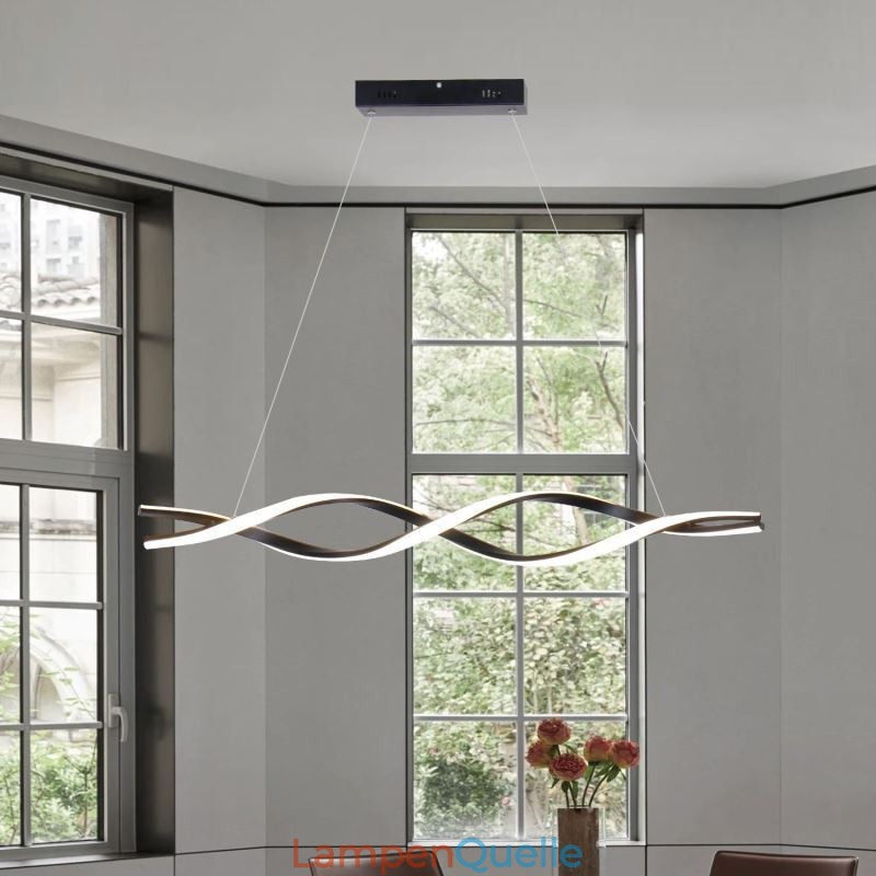 Moderne Pendelleuchte in Wellenform, schwarze Hängelampen