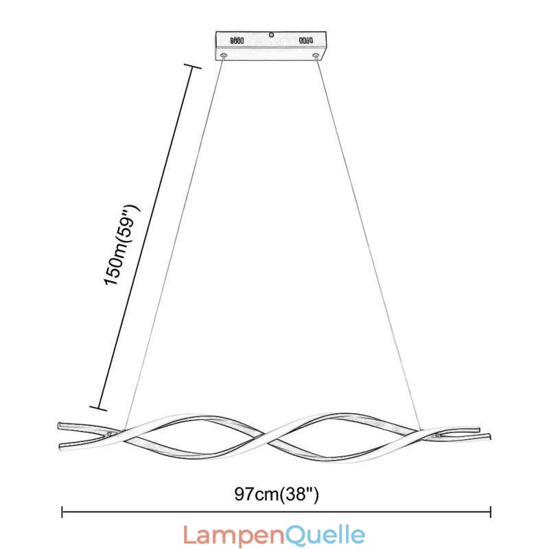 Moderne Pendelleuchte in Wellenform, schwarze Hängelampen