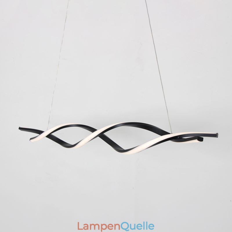 Moderne Pendelleuchte in Wellenform, schwarze Hängelampen