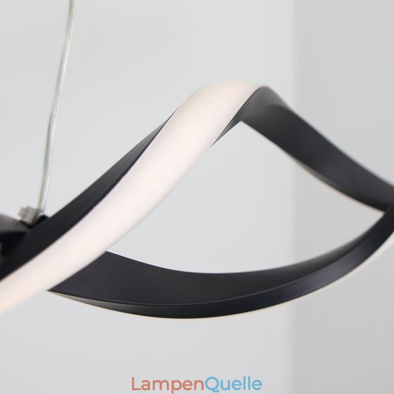 Moderne Pendelleuchte in Wellenform, schwarze Hängelampen