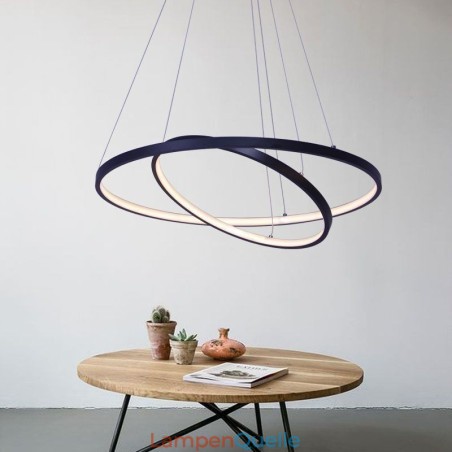 Moderne einfache Pendelleuchte aus Aluminium mit Doppelring-Hängeleuchte Moderne einfache Pendelleuchte aus Aluminium mit Doppelring-Hängeleuchte